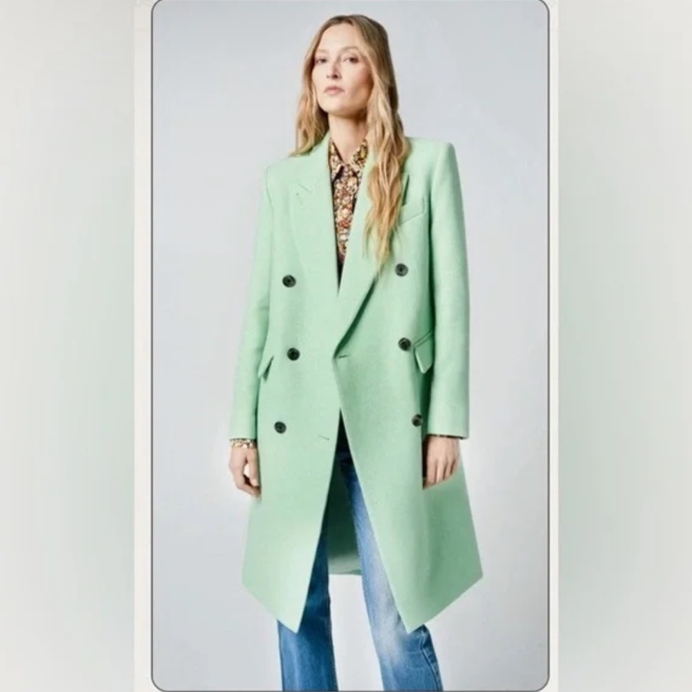 SMYTHE Double Breasted Overcoat in Aqua